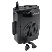Craig CS2304 Personal Cassette Player with AM/FM Stereo Radio and Earphones in Black